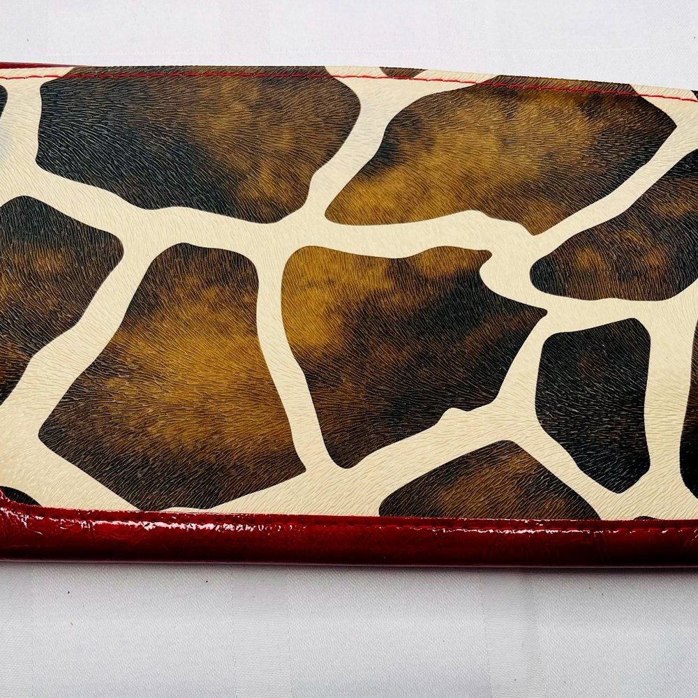 Miche “Giraffe” Animal Print Handbag Shell Cover – Red Trim – Vintage 2000s